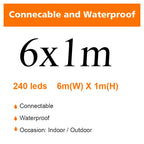 LED Fairy String Lights Outdoor Waterproof Waterfall Street Garland Curtain Lights For Patio Christmas Wedding Party Decoration