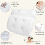 Bath Pillow for Bathtub Support Neck,Head and Back with Non-Slip Suction Cups air mesh Bathtub Pillow