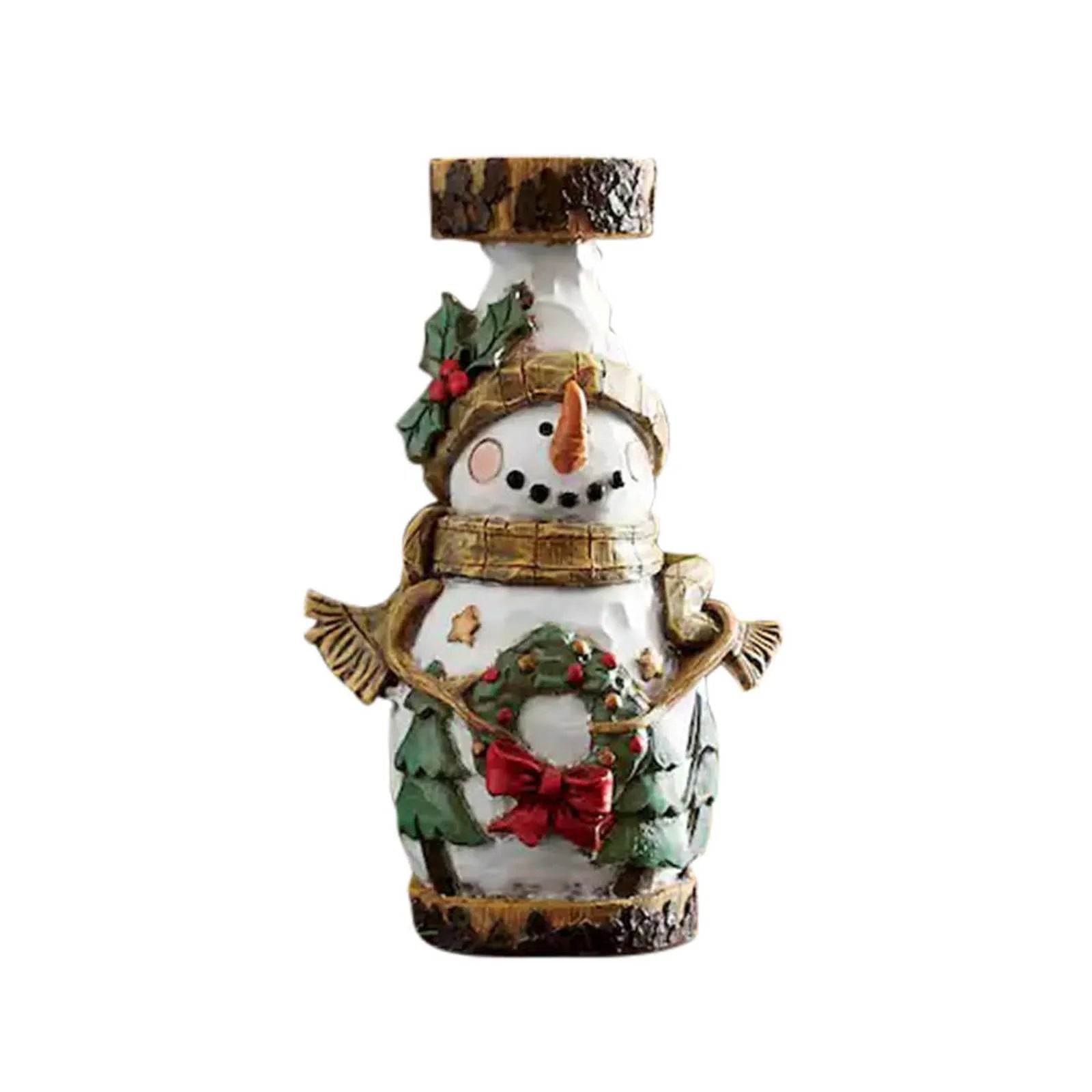Christmas Candle Holder Christmas Decoration Santa Claus Snowman Candle Holder Resin Decoration Ornaments Desktop Decoration
