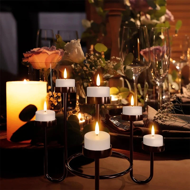 2025 Trendrechargeable Tea Lights Candles, 12 Pcs Rechargeable Candles With Remote Charging Base, LED Flameless Candles
