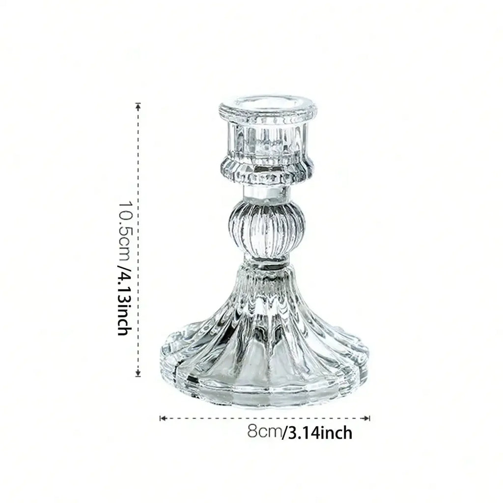 Candle Holders Retro Transparent Glass Candle Holders Suitable For Pillar Candles, Weddings, Holiday Parties Decoration