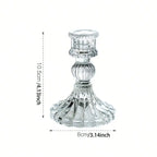 Candle Holders Retro Transparent Glass Candle Holders Suitable For Pillar Candles, Weddings, Holiday Parties Decoration