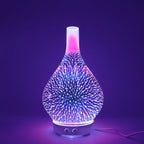 Ultrasonic Aroma Diffuser 120ml, New Air Freshener & Humidifier, Auto-Off for Home Office Spa, 3D Glass, Essential Oil Diffuser