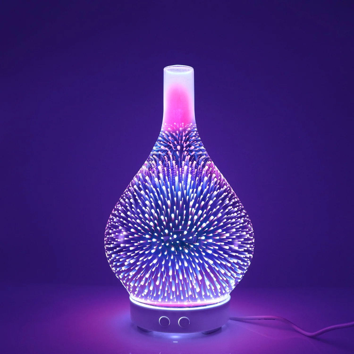 Ultrasonic Aroma Diffuser 120ml, New Air Freshener & Humidifier, Auto-Off for Home Office Spa, 3D Glass, Essential Oil Diffuser