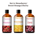 PHATOIL 100ml Aromatherapy Fragrance Oil Coconut & Vanilla Strawberry Cherry Lemon 1/2/3pcs Aroma Oil For Diffuser Candle Making