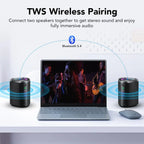 Bluetooth Speaker, 2025 Portable Wireless Speakers with Led Light, Bluetooth 5.4, 24H Playtime, Enhanced Bass, IPX7 Waterproof