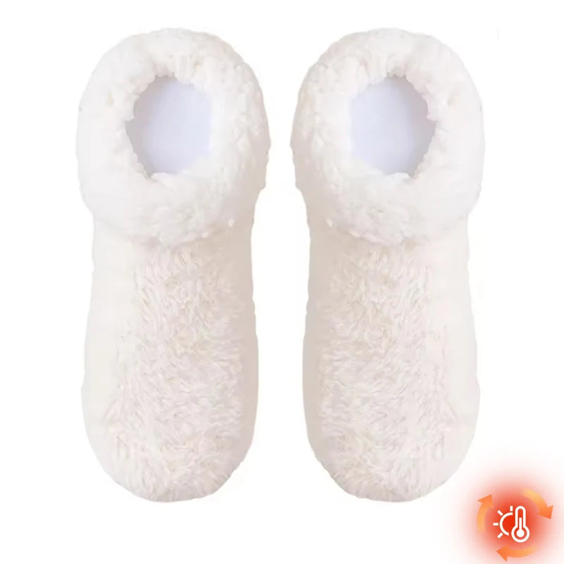 Fireside Fleece Slipper Socks Non-Slip Thermal Footwear with Plush Lining for Cozy Evenings Winter Home Comfort