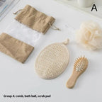 Spa Shower Gift Set for Women - Complete Bathing Kit with Sisal Gloves, Back Scrubber & Foot Care Tools