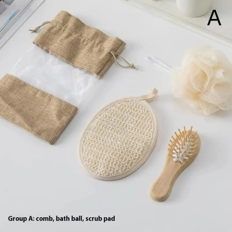 Spa Shower Gift Set for Women - Complete Bathing Kit with Sisal Gloves, Back Scrubber & Foot Care Tools