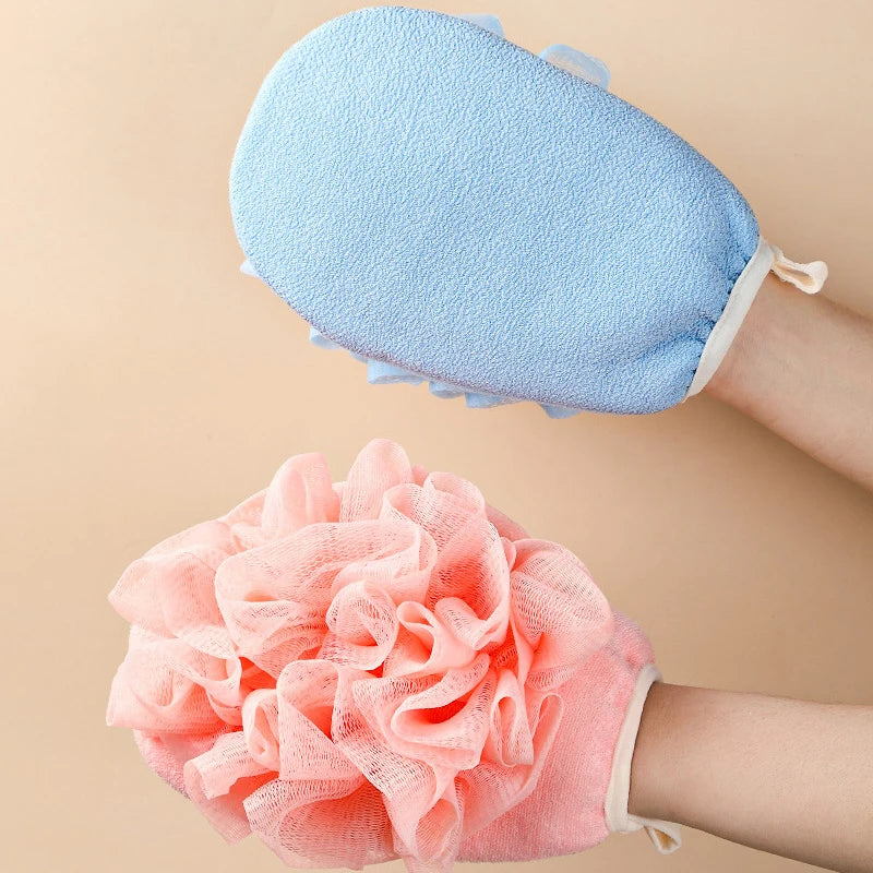 Exfoliating Bath Glove Scrub Peeling Wisp for Body Care Shower Washcloth Skin Cleansing Back Scrubber Brushes Shower Accessories