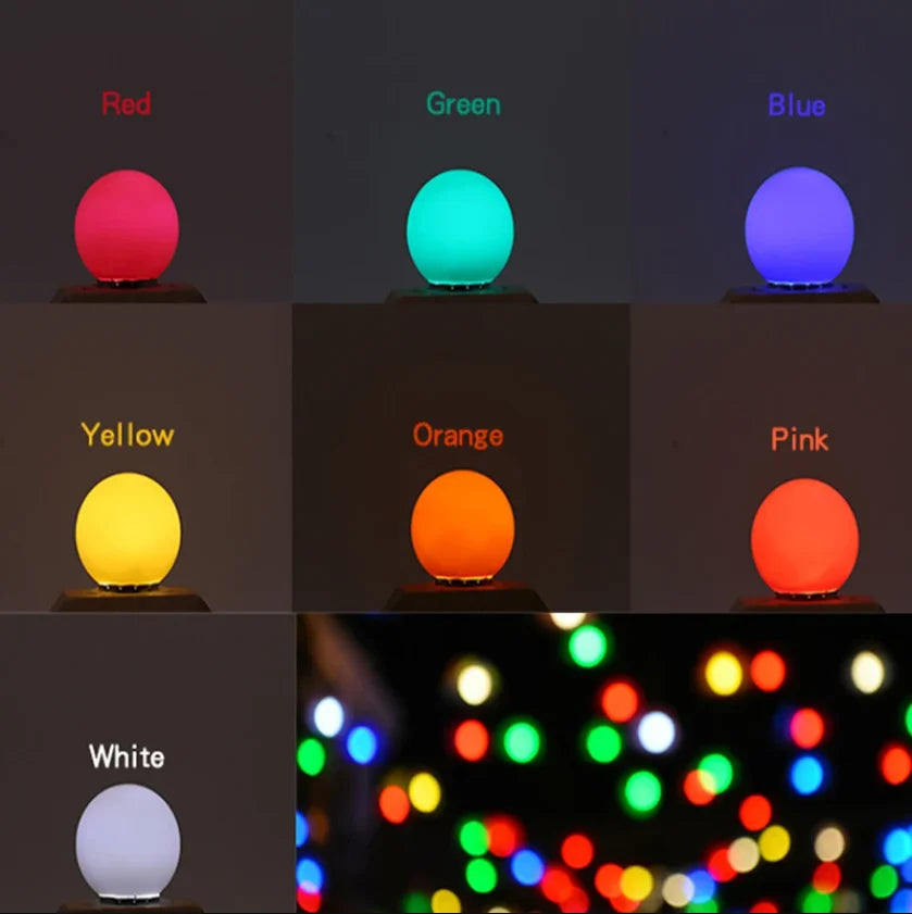 2pcs Colorful Led Light Bulb G45 E27 220V LED Lamp Red Yellow Blue Green Pink Orange White Christmas Wedding Night Light Indoor