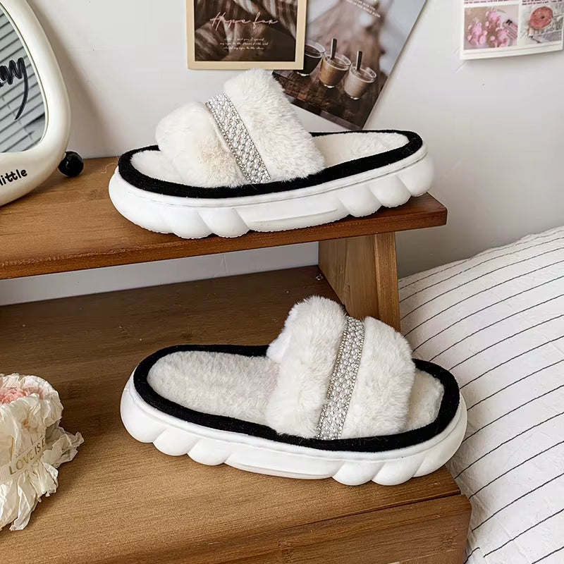 Cozy Cotton-Lined Opened Toe Slippers for Kids