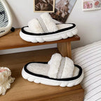 Cozy Cotton-Lined Opened Toe Slippers for Kids
