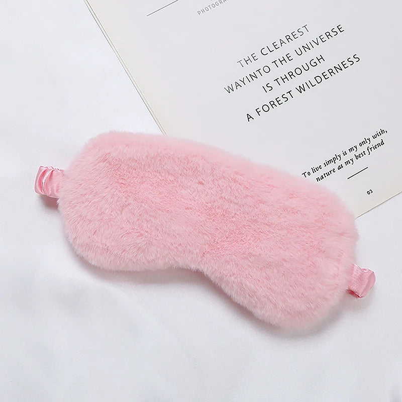 1Pcs Proof Night Eye Cover Silk Eye Patches Health Care Plush Sleep Eye Mask for Adults Soft Skin-Friendly Light