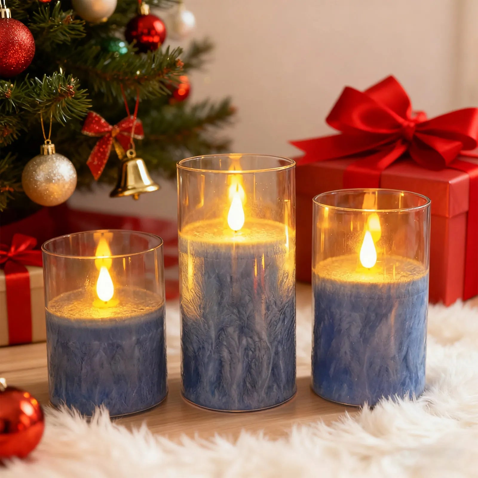 Colorful LED Flameless Candles with Remote Timer Realistic Flickering Flame Light for Christmas Wedding Holiday Scene Decor Prop