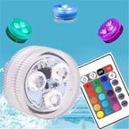 3 LED Underwater Light Remote Control Submersible With Battery RGB Night Light For Fish Tank Swimming Pool Wedding Party Lamp