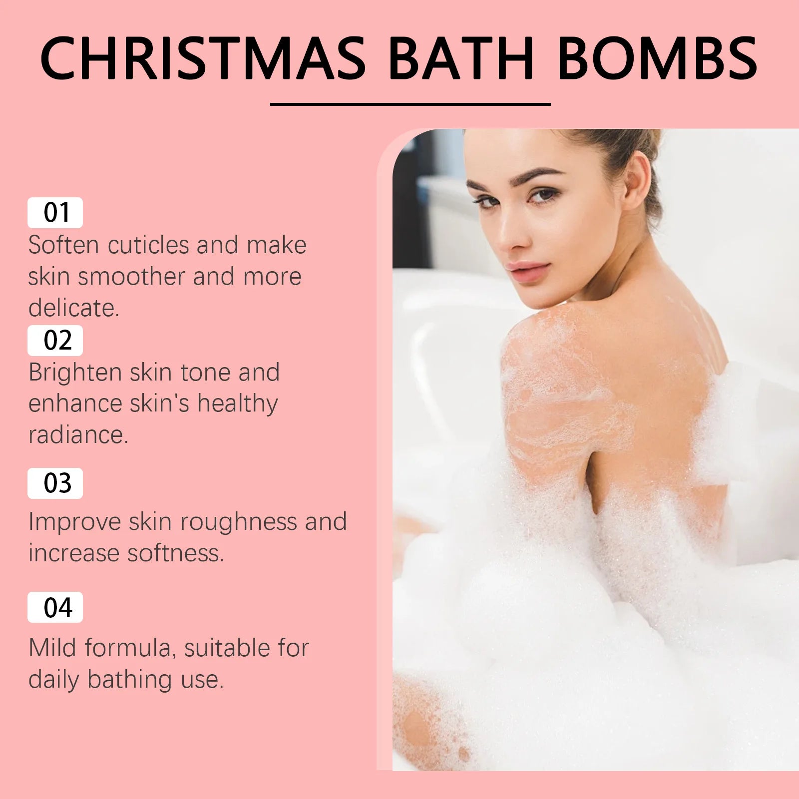 Christmas Bath Ball Body Stress Relief Relaxation Exfoliation Moisturizing Fragrance Spa Scented Shower Aromatherapy Bath Bomb