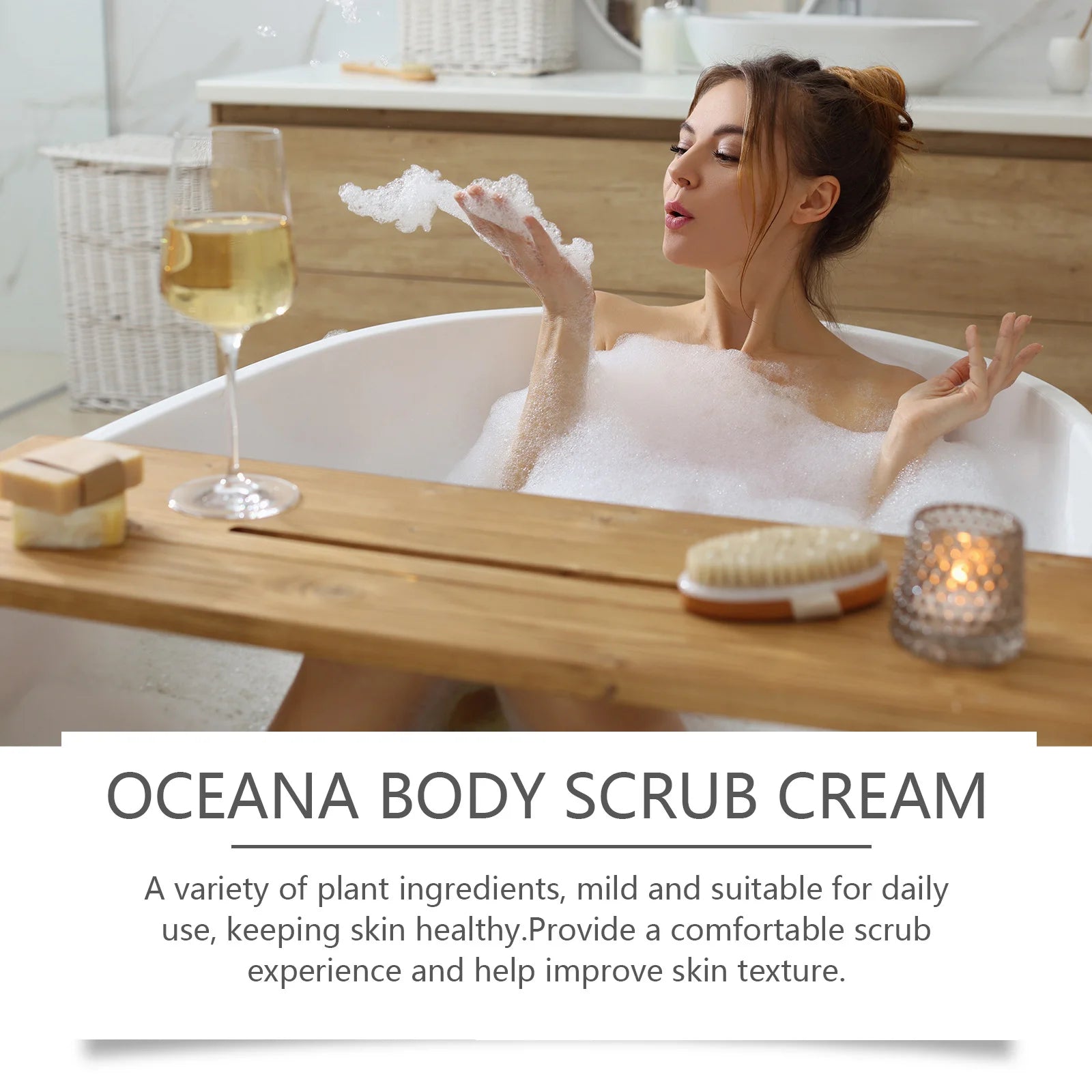 Body Scrub Cream for Bath Shower Deep Cleaning Whitening Exfoliation Chicken Skin Removal Melanin Repair Brighten Peeling Lotion