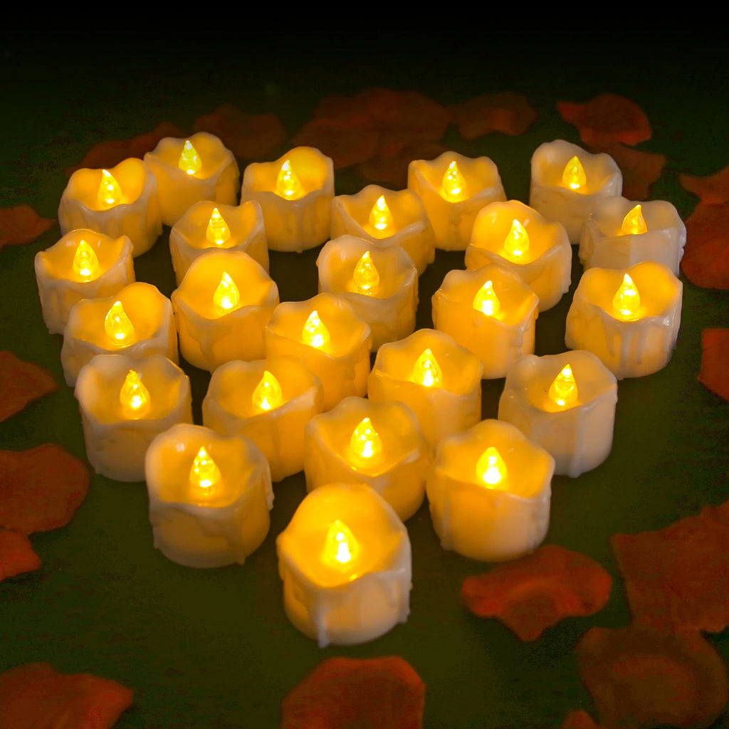 LED Candles 24/12 Pack Flameless Flickering Tea Light Warm White Candle for Party Wedding Birthday Christmas Gifts Home Decor
