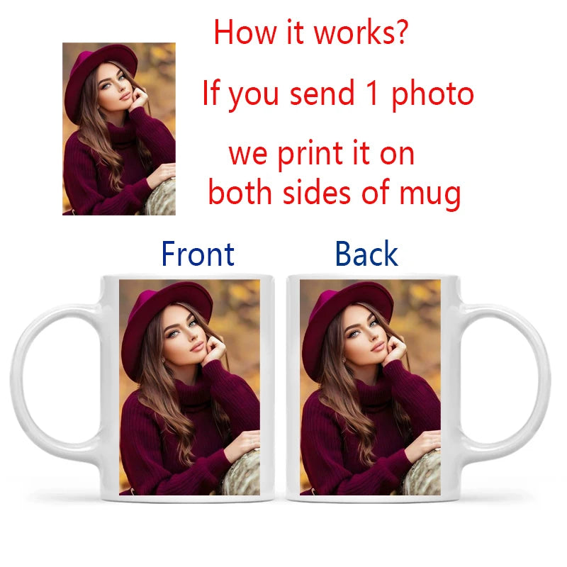 Personalized Your Photo Mug, Custom NAME Logo TEXT Cup,Customize Coffee Mugs, Tea Cups, Mothers day, Wedding Surprised Gift