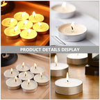 50 Pcs Tea Candles Round Scented Small Smokeless Unscented Room Tealight White Little Tiny Tealights Travel