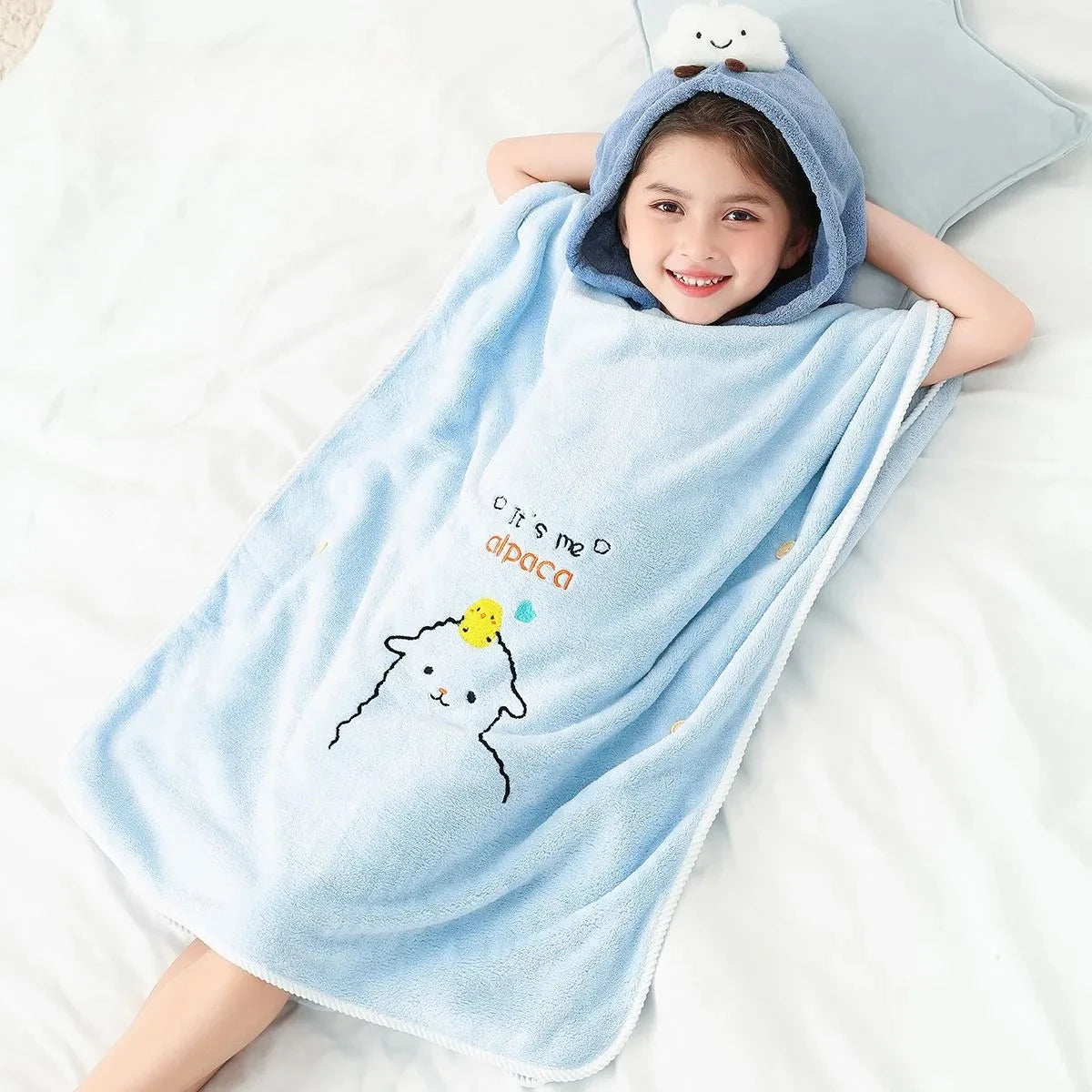 Cute Kids Baby Bathrobe Hooded Children Bathrobes Microfiber Bath Robe Cartoon for Boys Girls Toddler Beach Swim Towels