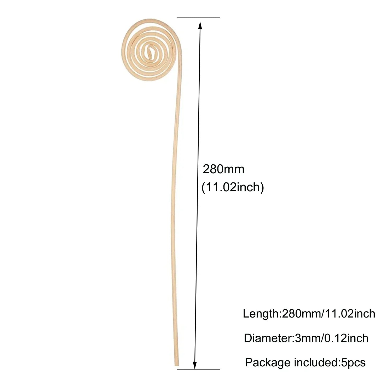 5/15Pcs Rattan Reed Diffuser Sticks Refill, 3mm Wavy Long, for Essential Oil Airs Freshener, High Quality Home Fragrance