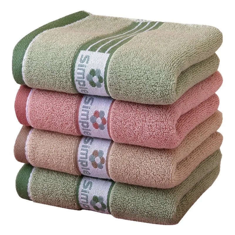 33x73cm Pure Cotton Bath Towel Washcloth Towel Solid Color Soft Absorbent Towels Multipurpose Use For Hotel Bathroom ﻿