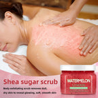 Natural Watermelon Shea Sugar Scrub 150g - Body Exfoliator, Moisturizing, Smooth & Glowing Skin, For Elbows, Knees, Back & Legs