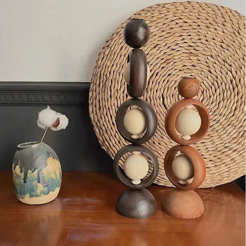 Solid Wood Vintage Candle Holders Creative Household Luxury Aesthetic Candle Holders Professional Home Furniture Decoration