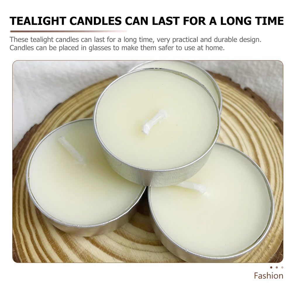 50pcs Tea Lights Candles White Tealight Candles Small Tea Light Candles Little Tiny Tealights Candles Holders for Wedding Party