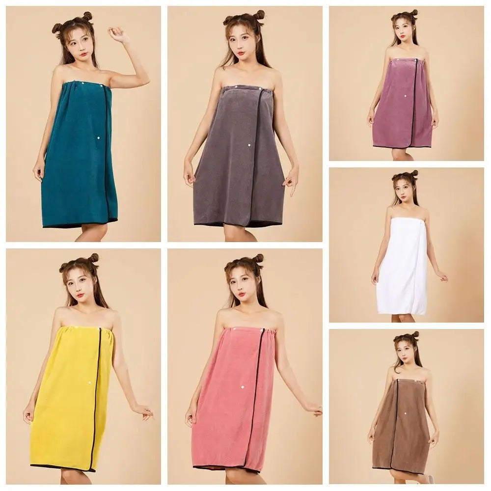 Beach Towel Microfiber Lady Bathrobe Cartoon Soft Wrap Shower Skirt Comfortable Thickened Spa Bathrobes Home