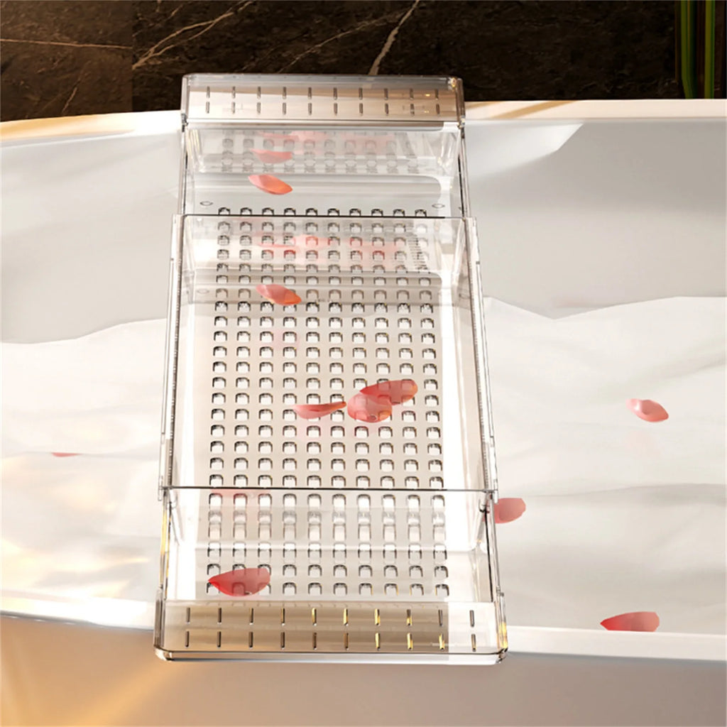 Bathtub Caddy Tray Expandable Bath Tray for Tub Tablet Holder Storage Holder Bath Caddy Tub Table Bath Shelf Accessories