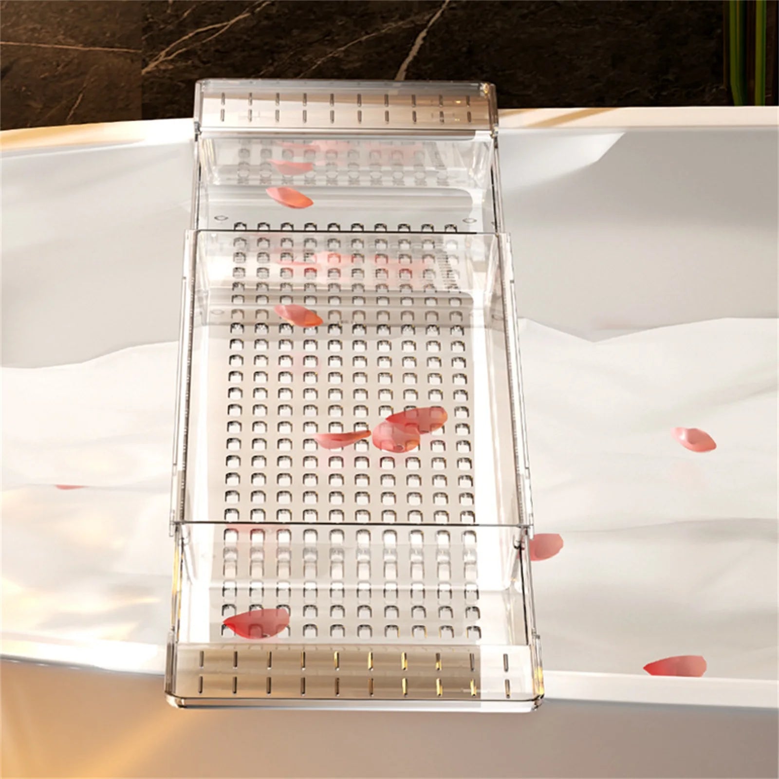 Bathtub Caddy Tray Expandable Bath Tray for Tub Tablet Holder Storage Holder Bath Caddy Tub Table Bath Shelf Accessories