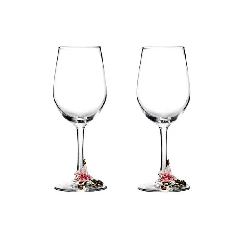 Creative Enamel Crystal Goblet Glasses for Champagne Glass Luxury Glass Cups Glasses of Wine Wineglass Vintage Drinking Cup Set