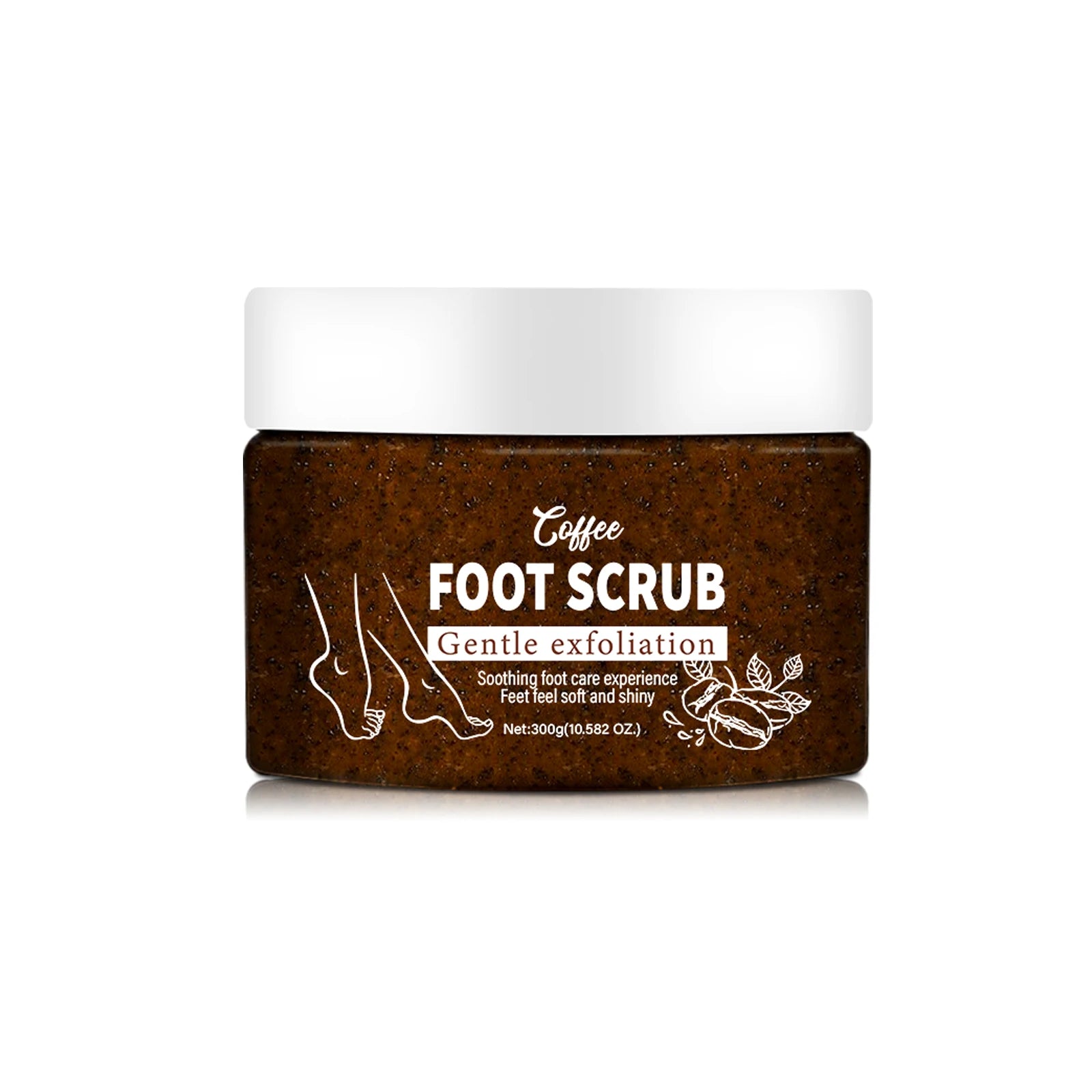 300g Coffee Foot Scrub - Gentle Exfoliating & Moisturizing, Softens Cuticles, Removes Dead Skin, Leaves Feet Soft & Glowing