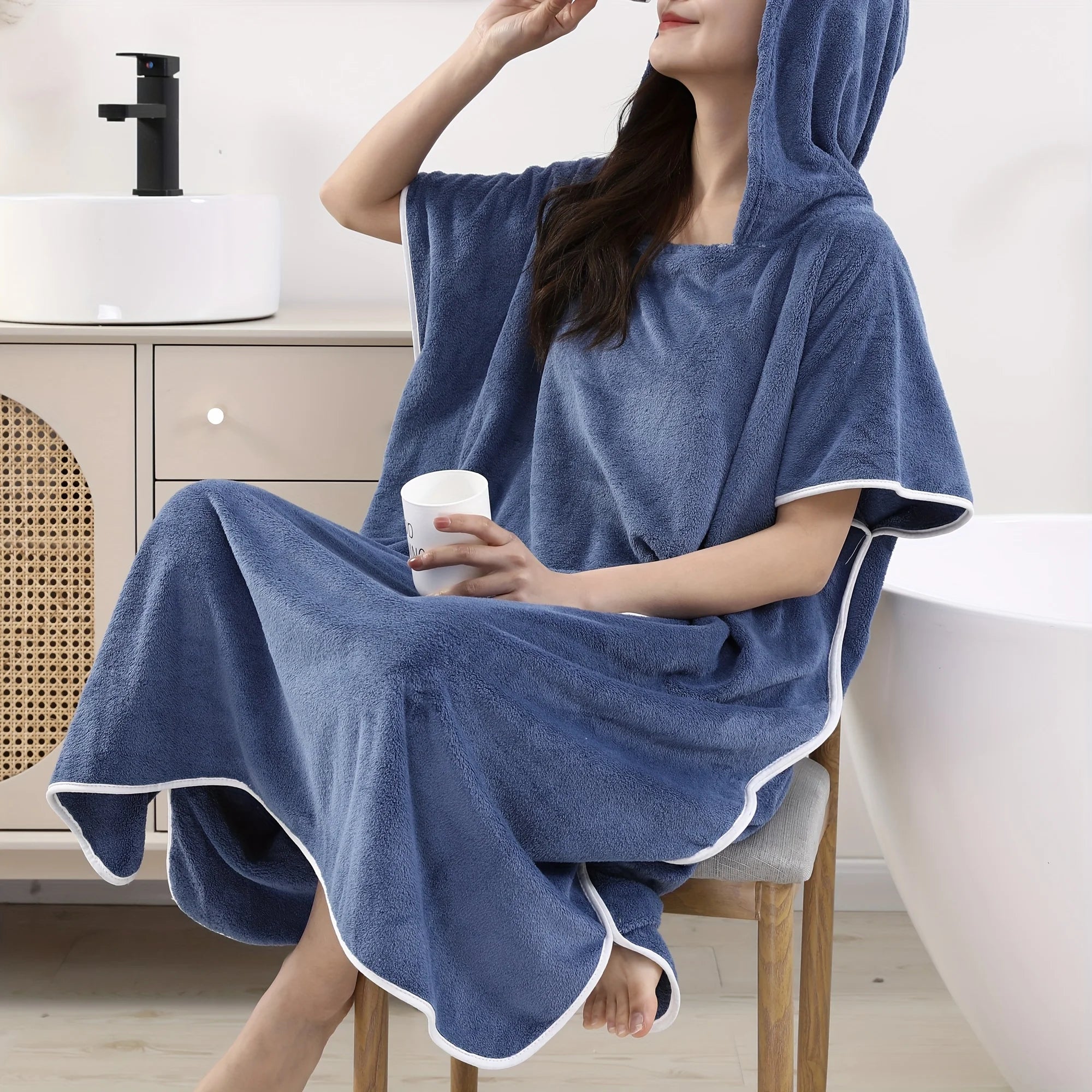 Upgraded Wearable Towel - Ultra Soft Microfiber Bathrobe for Women, Plus Size.