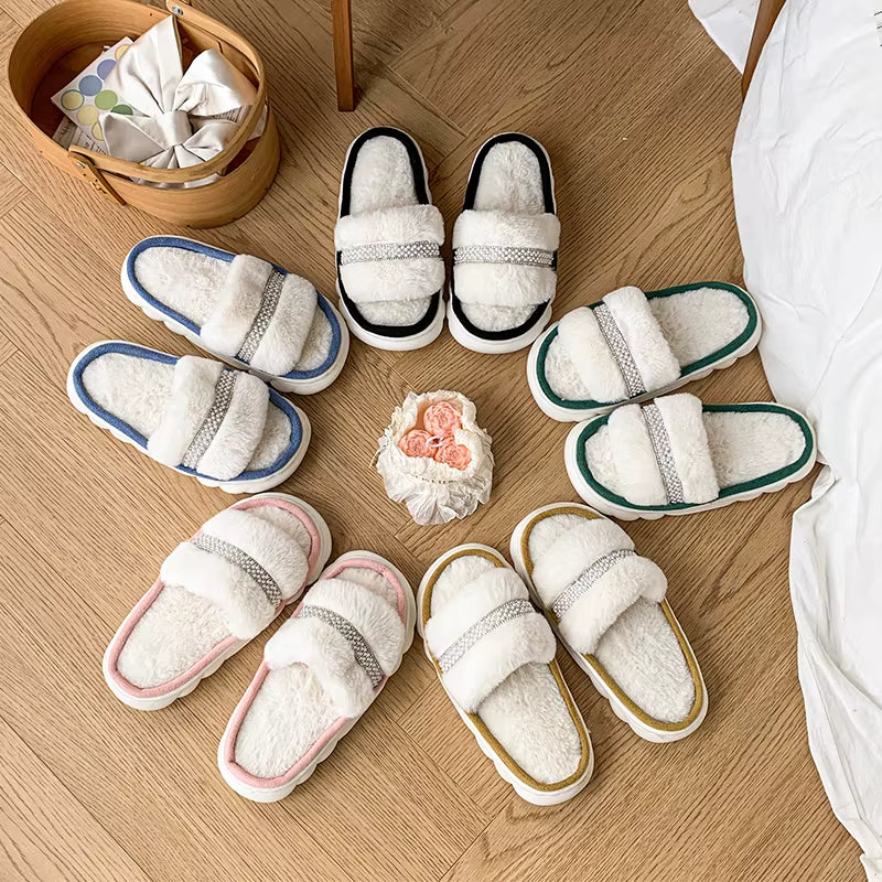 Cozy Cotton-Lined Opened Toe Slippers for Kids