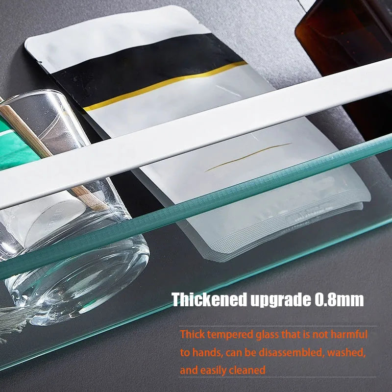 Glass Shelf Bathroom Items Bore Storage Shower Organiser Accessories Organizers Wall Shelves Hardware Fixture Home Improvement