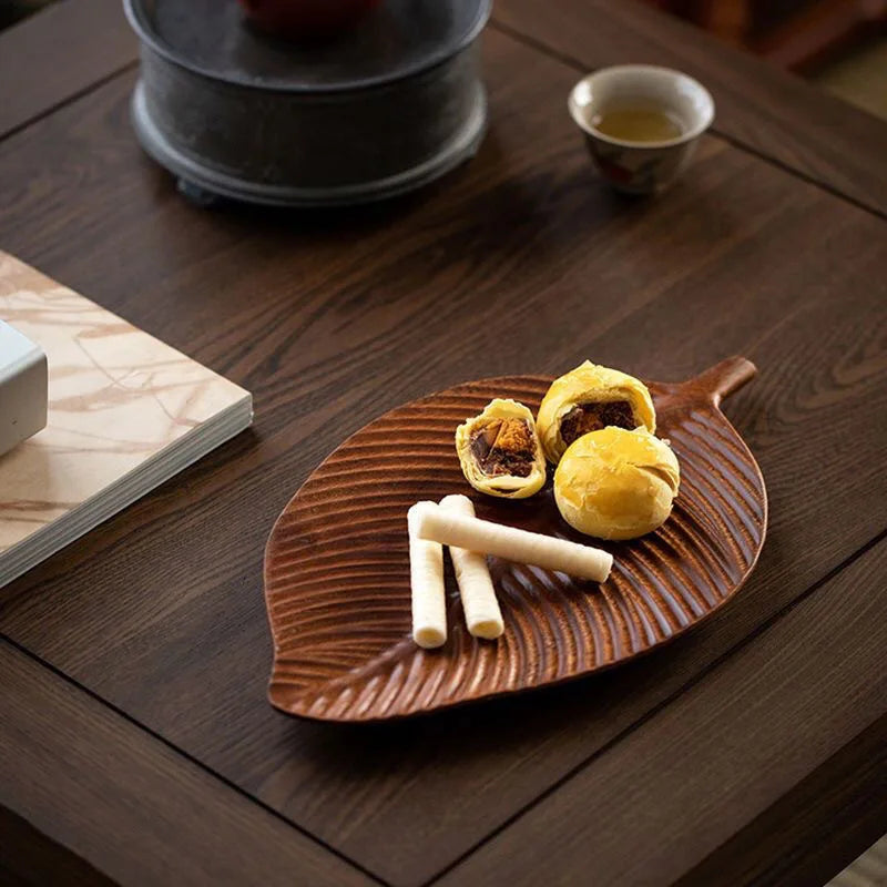 Walnut wood rectangular tray dry bubble tea tray cake bread breakfast snack tray hotel supplies restaurant tea tray