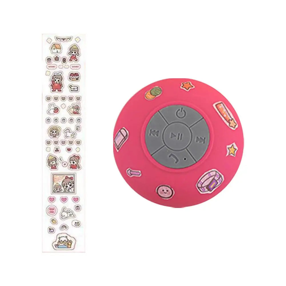 Bathroom Waterproof Bluetooth5.0 Speaker Mini Sucker Shower Listening Music Wireless Portable Speaker Outdoor Gift Cute Stickers
