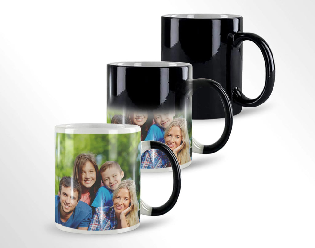 Black To White Magic Personalized Photo Mug 11oz Ceramic Color Changing Family Gift Mug