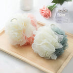 3 PCS Large Bi-Colour Shower Balls Colourful PE Soft Frosted Bubble Bath Flower (Colour Random)