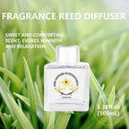 Flower Reed Diffuser-Vanilla Scent 3.38oz Scented Diffuser with Sticks Home Fragrance Essential Oil for Bathroom Shelf Decor