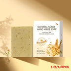 1/2/4/6Pcs Handmade Oat Soap,Natural,Gentle,Non Irritating, Brightening, Exfoliating, Body And Facial Cleansing, Whitening Soap