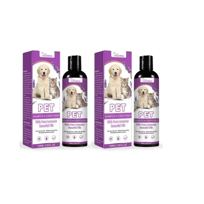 Shampoo Conditioner for Dogs and Cats, Odor Anti Mite Cat Shower Gel, Softening Kitten Body Wash, Dry Itchy Skin Relief Pet Hair