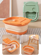1 Piece Foldable Massage Foot Basin For Adults, Home And Dormitory Use Simple Design With Cover, Deep Soaking Foot Bath