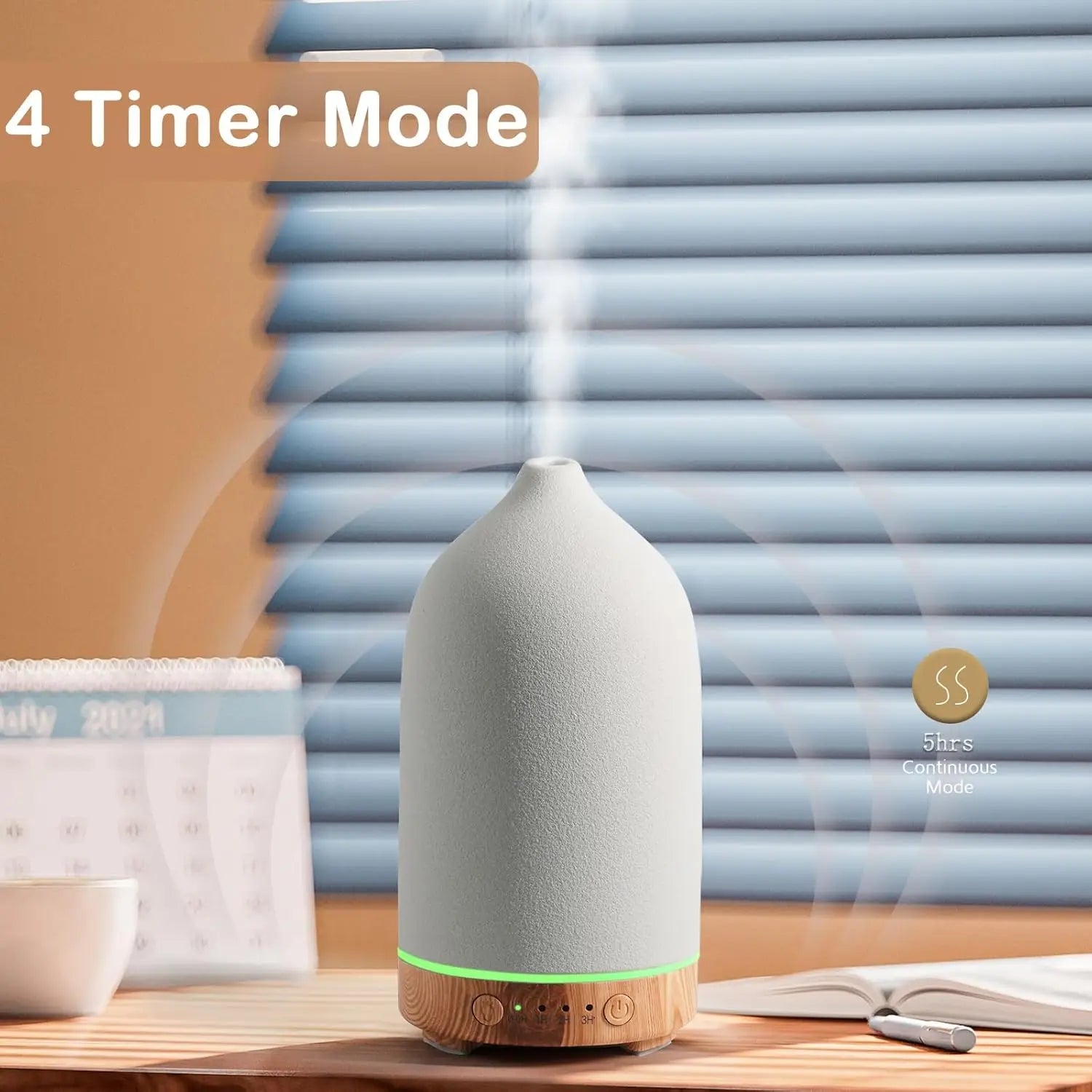 Ceramic Diffuser 100ml Essential Oil Diffusers  Aromatherapy Ultrasonic Humidifier Timer 7 LED Colors  Lights For Home Office