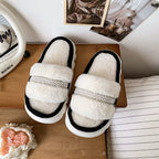 Cozy Cotton-Lined Opened Toe Slippers for Kids