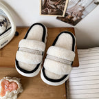 Cozy Cotton-Lined Opened Toe Slippers for Kids